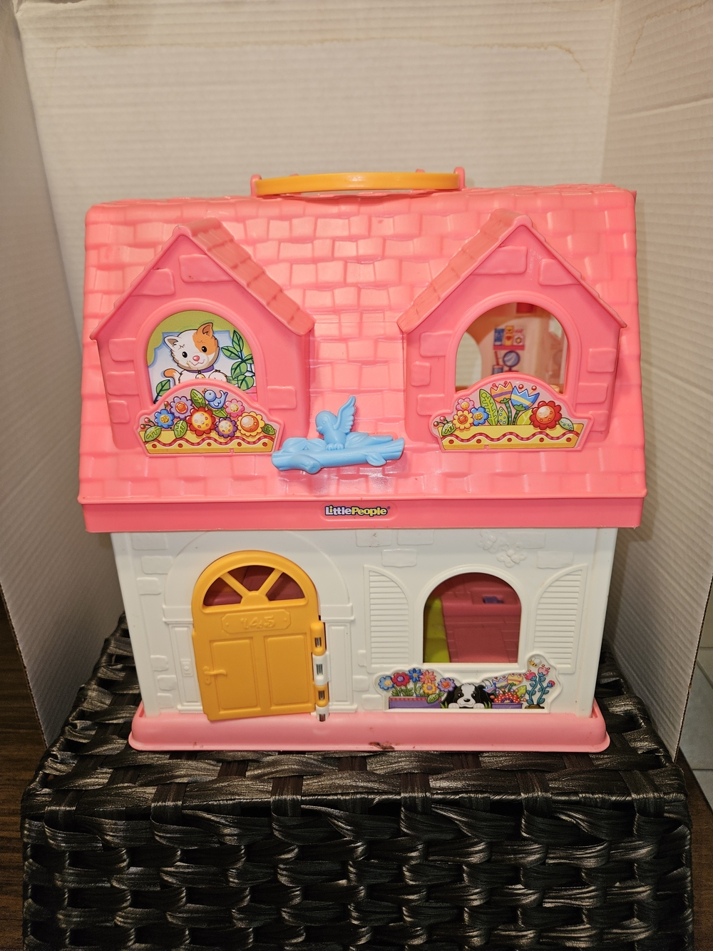 Fisher-Price Pink, White & Yellow Little People Playhouse Carry-Along